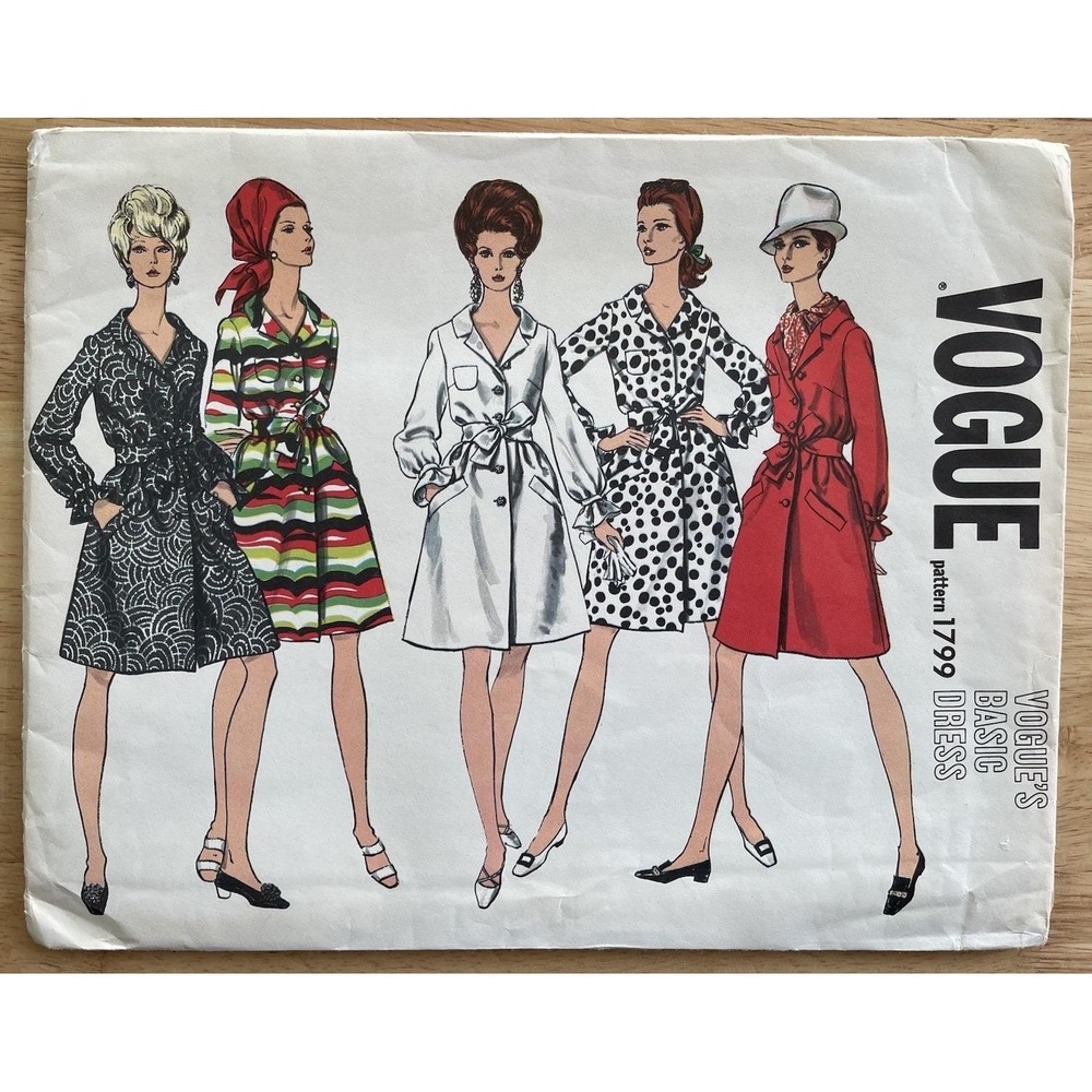 Vogue‎ 1799 rare uncut vintage 60s pattern size 12 One-piece dress